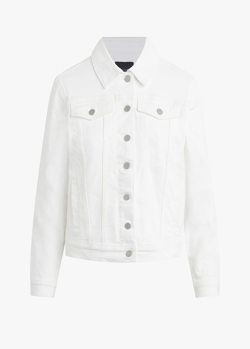 Only Tia Short Denim Jacket in Off White | iCLOTHING - iCLOTHING